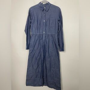 Laura Ashley Button Front Denim Maxi Dress, Sz 4, LIKE NEW Country Cottagecore